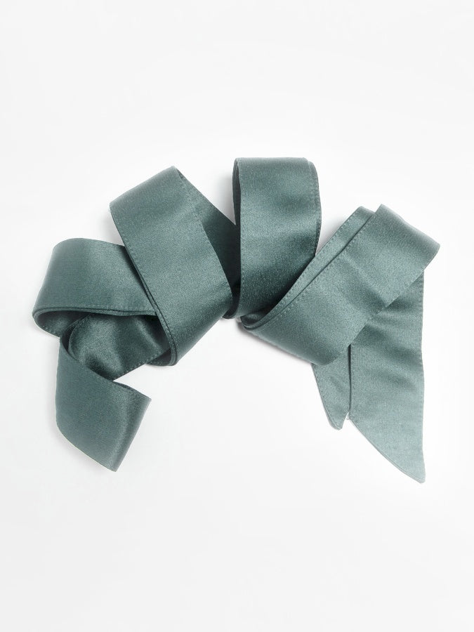 Maya Misty Green Satin Sash Belt