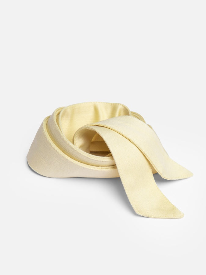 Maya Pale Yellow Satin Sash Belt