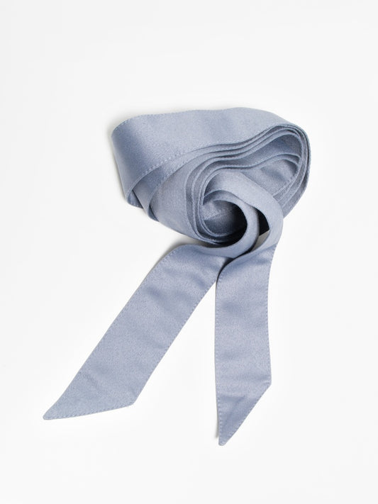 Maya Dusty Blue Satin Sash Belt