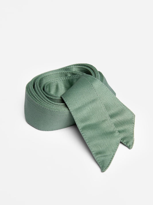 Maya Dark Green Satin Sash Belt