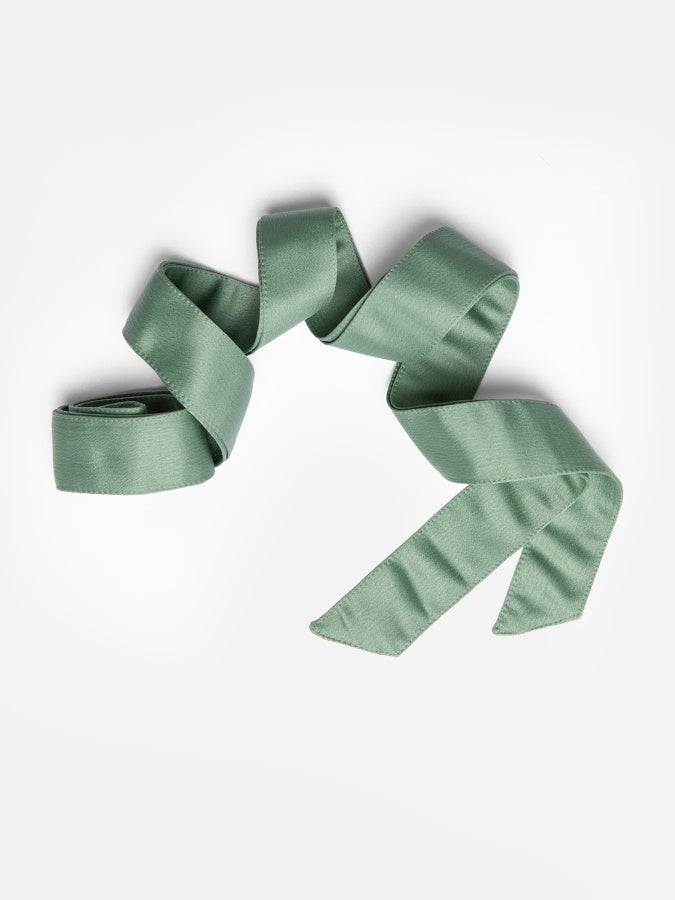 Maya Dark Green Satin Sash Belt