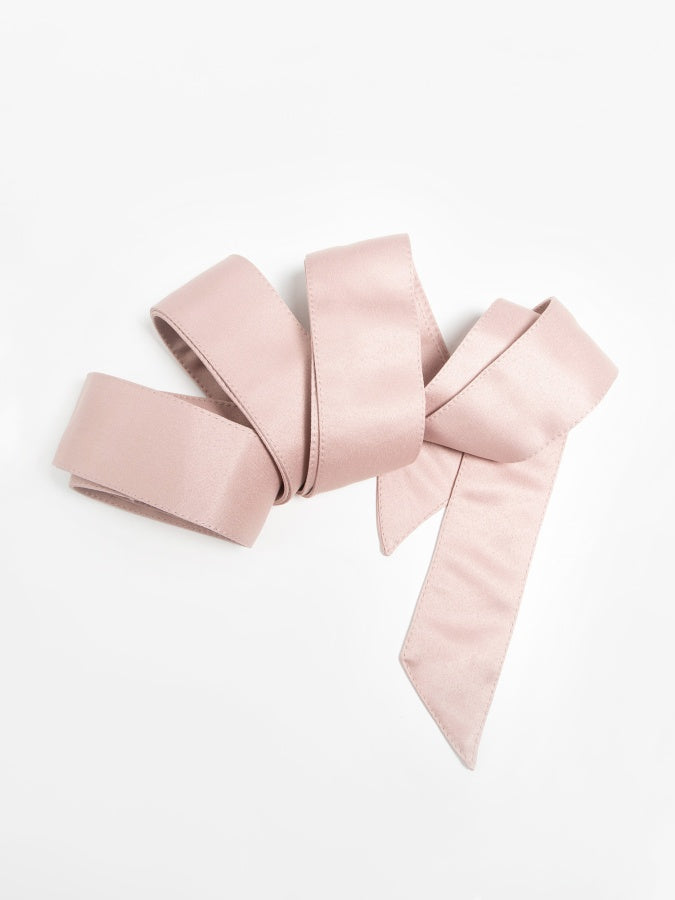 Maya Frosted Pink Satin Sash Belt