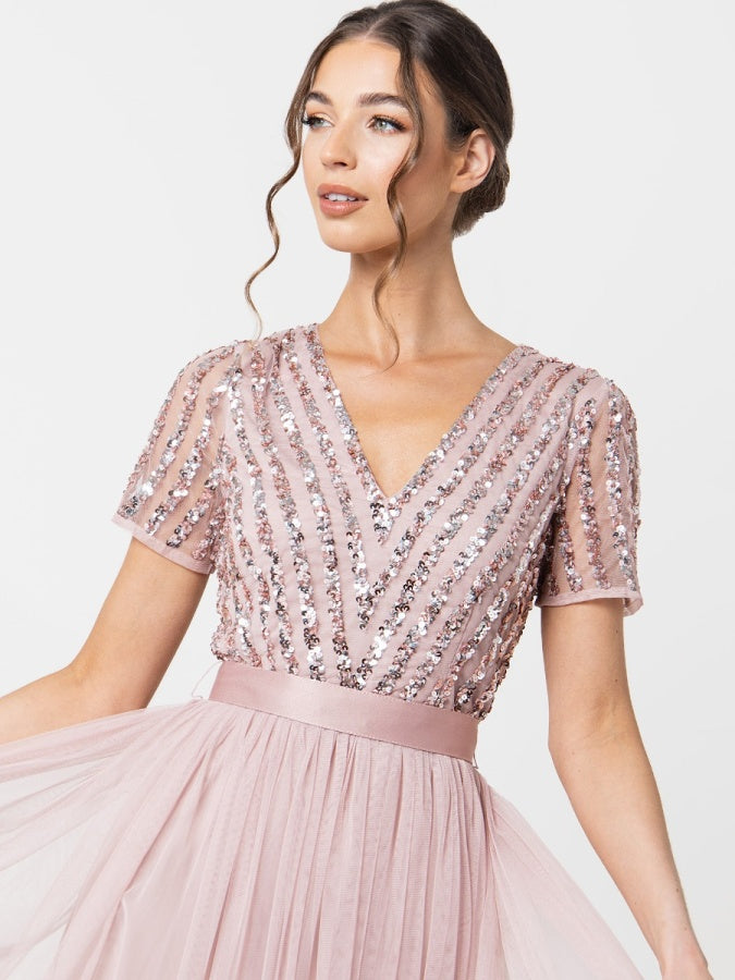 Maya Frosted Pink Satin Sash Belt