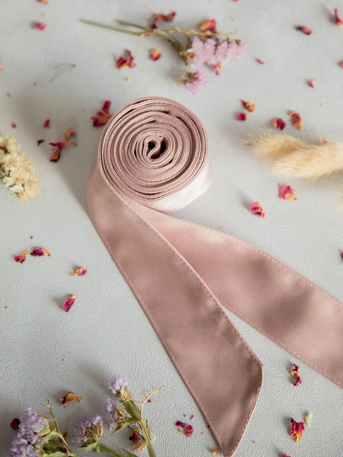 Maya Frosted Pink Satin Sash Belt