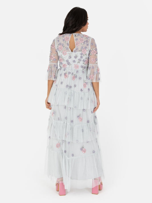 Maya Embellished Ruffle Maxi Dress