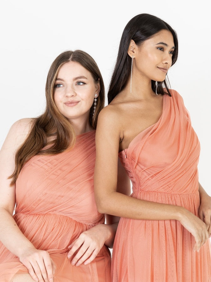 Anaya With Love Recycled Coral One Shoulder Maxi Dress