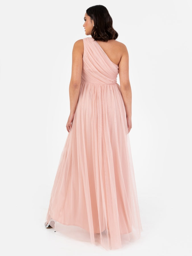 Anaya With Love Recycled Peach Blush One Shoulder Maxi Dress