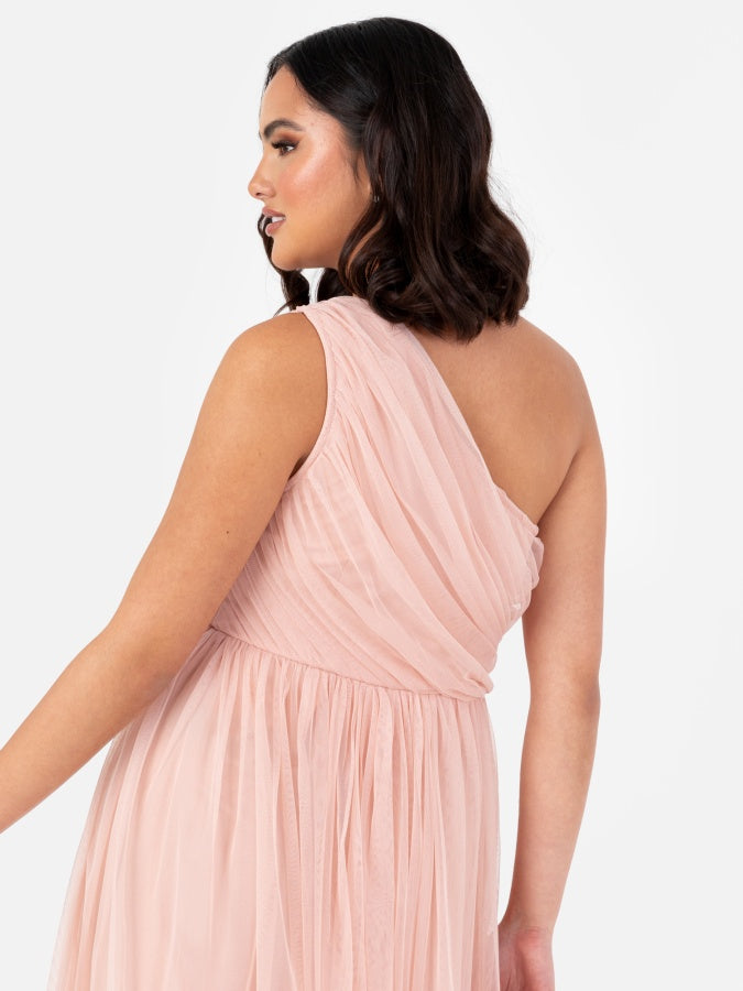 Anaya With Love Recycled Peach Blush One Shoulder Maxi Dress