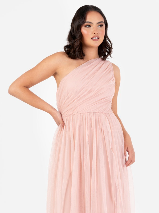 Anaya With Love Recycled Peach Blush One Shoulder Maxi Dress
