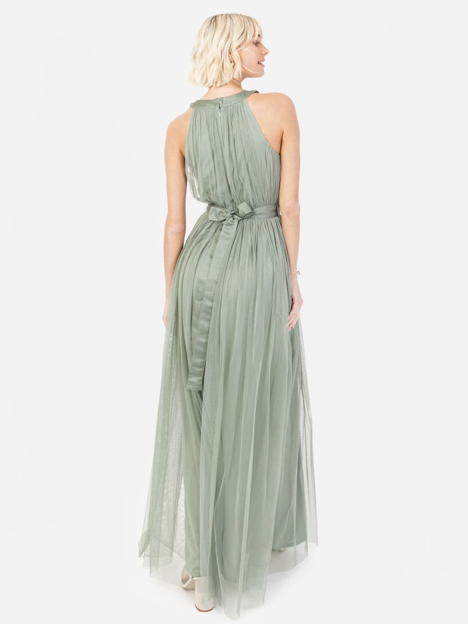 Anaya with Love Recycled Frosty Green Halter Neck Maxi Dress