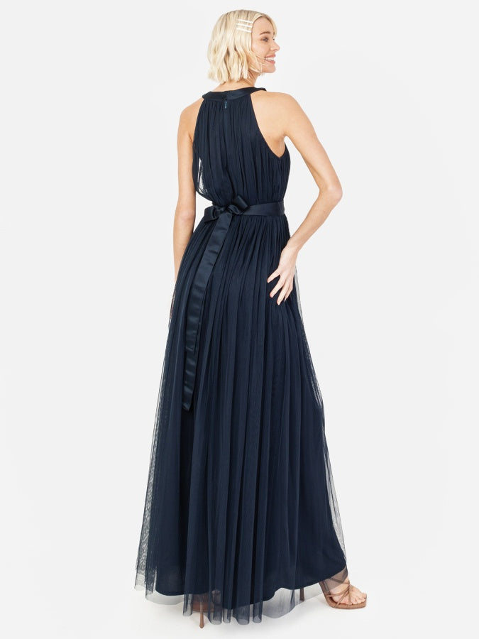 Anaya with Love Recycled Navy Halter Neck Maxi Dress