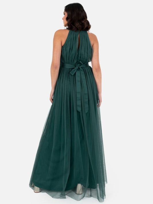 Anaya With Love Recycled Emerald Green Halter Neck Maxi Dress