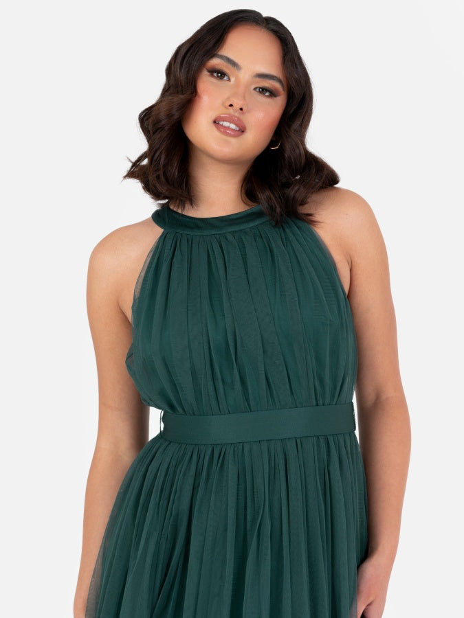Anaya With Love Recycled Emerald Green Halter Neck Maxi Dress