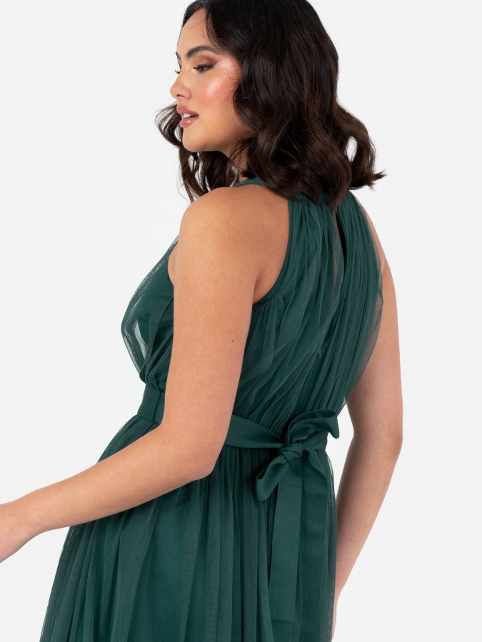 Anaya With Love Recycled Emerald Green Halter Neck Maxi Dress