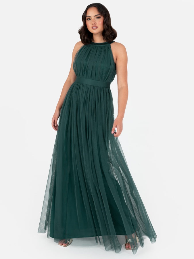 Anaya With Love Recycled Emerald Green Halter Neck Maxi Dress