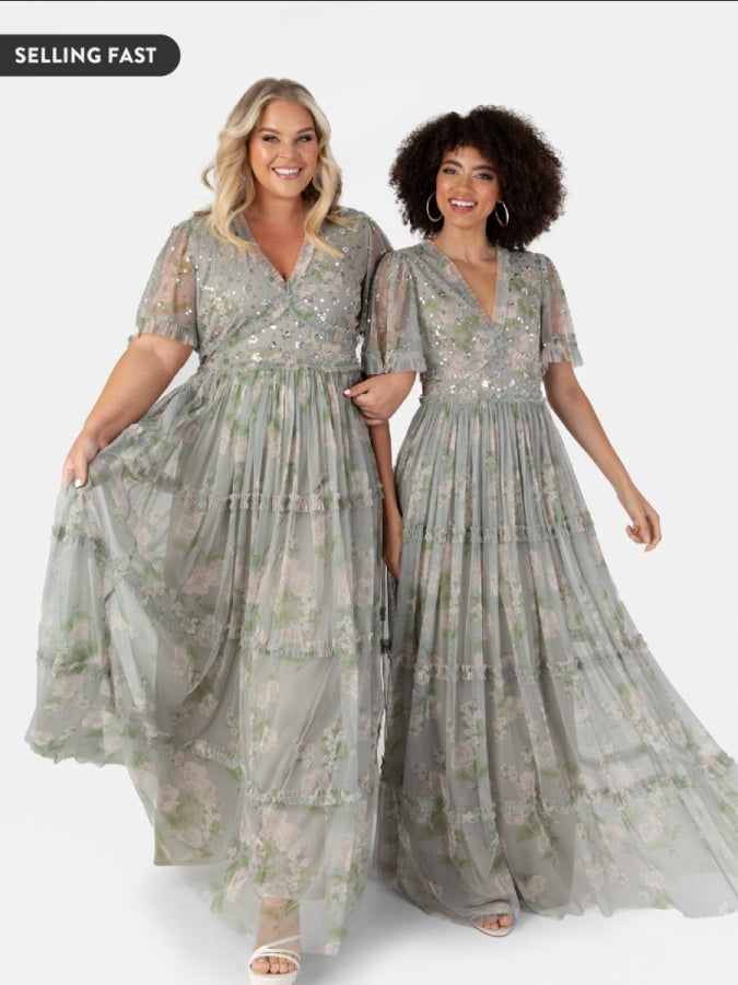 Anaya With Love Recycled Floral & Sequin Maxi Dress