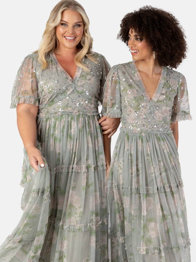 Anaya With Love Recycled Floral & Sequin Maxi Dress