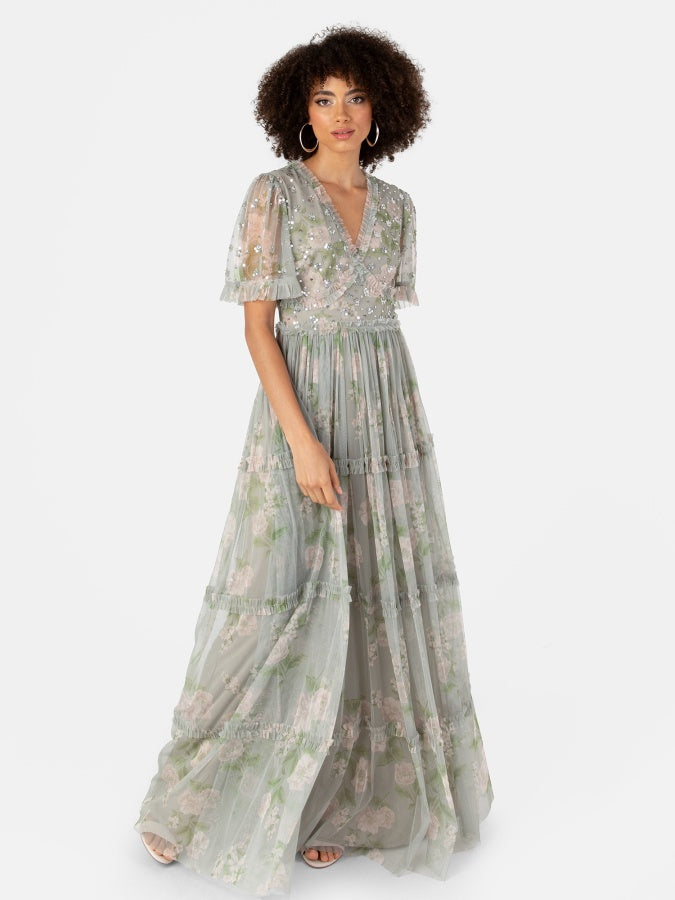 Anaya With Love Recycled Floral & Sequin Maxi Dress