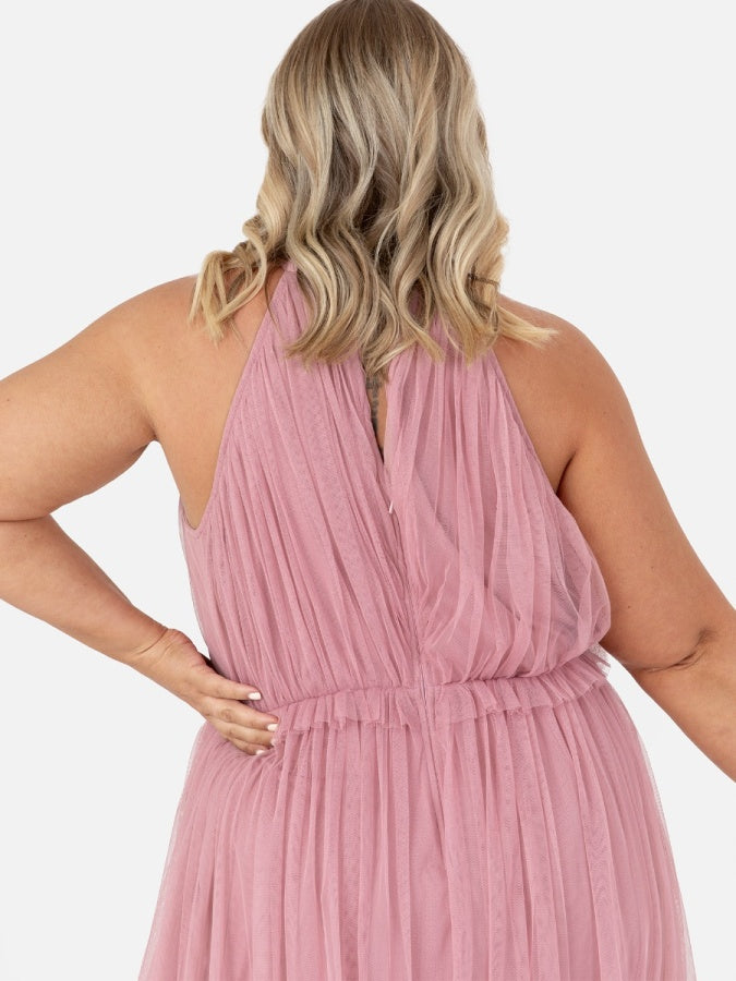 Anaya With Love Recycled Blush Pink Keyhole Halter Neck Maxi Dress