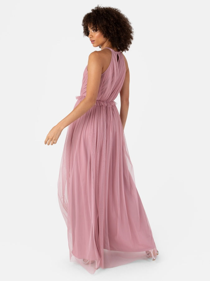 Anaya With Love Recycled Blush Pink Keyhole Halter Neck Maxi Dress
