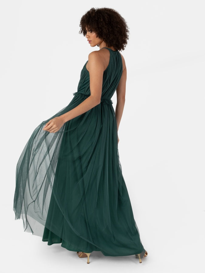 Anaya With Love Recycled Emerald Green Keyhole Halter Neck Maxi Dress