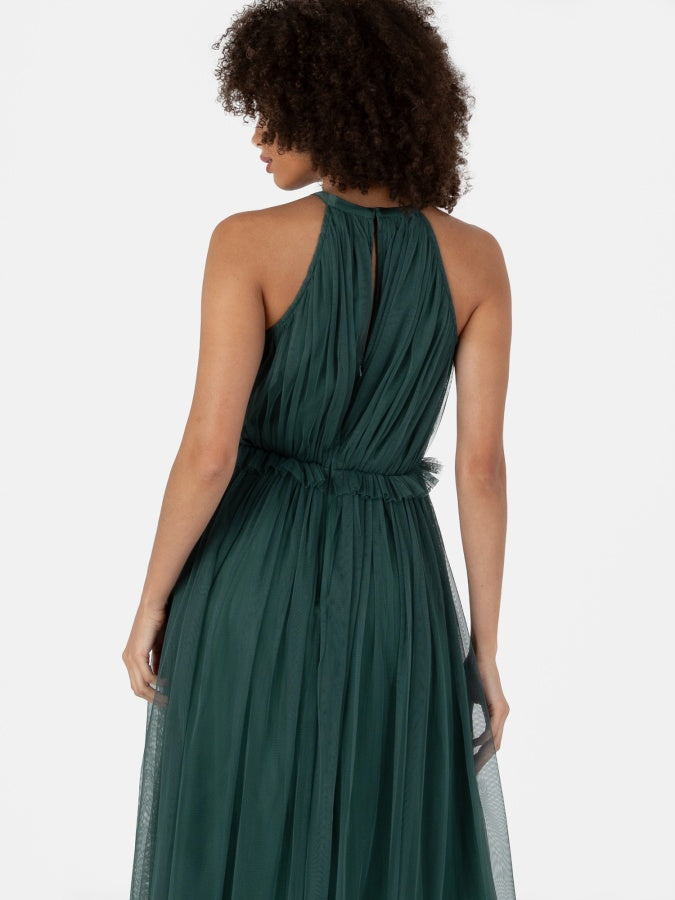 Anaya With Love Recycled Emerald Green Keyhole Halter Neck Maxi Dress