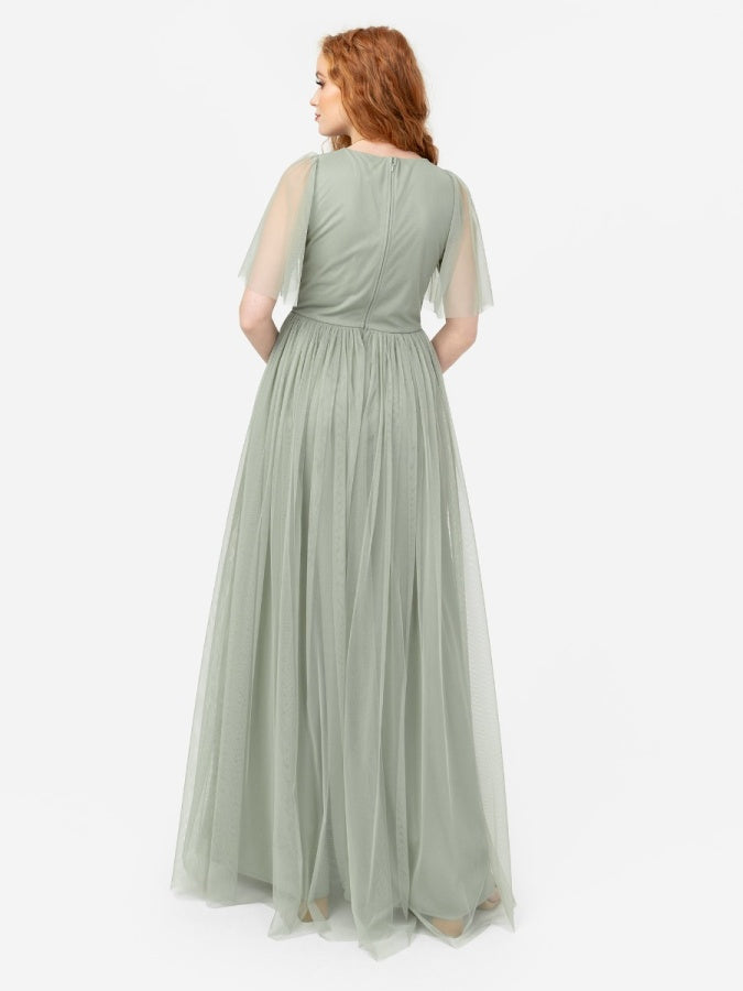 Anaya With Love Recycled Frosty Green Twist Detail Maxi Dress