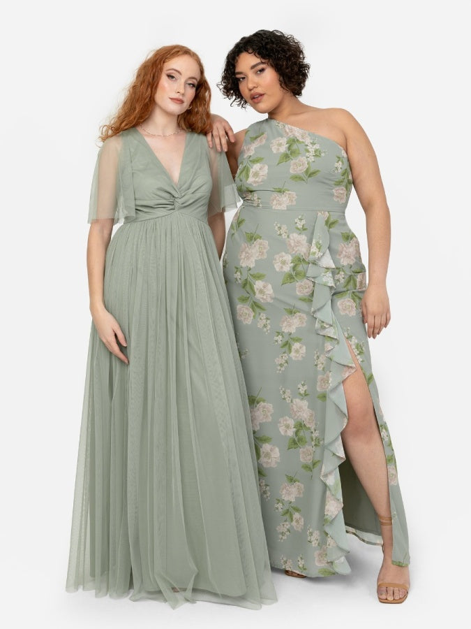 Anaya With Love Recycled Frosty Green Twist Detail Maxi Dress