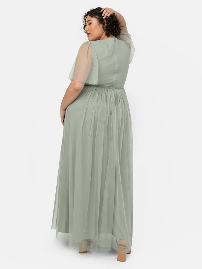 Anaya With Love Recycled Frosty Green Twist Detail Maxi Dress