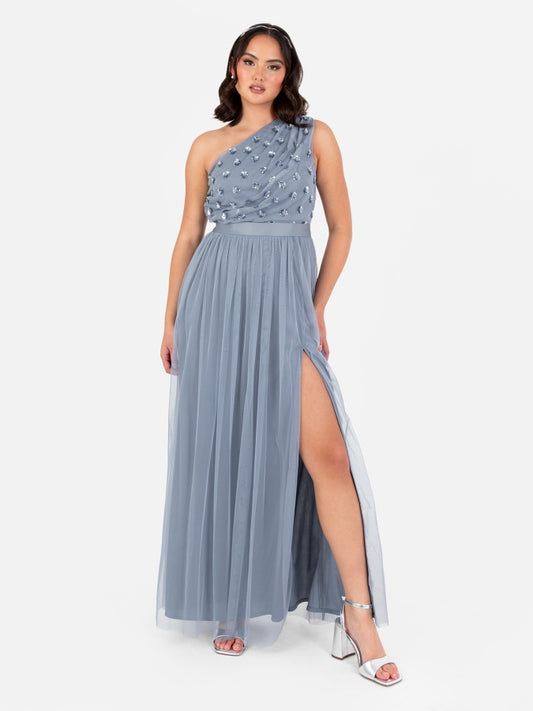 myah one shoulder dress in grey embroidery Amazon.com: Lucy in the Sky Myah One Shoulder Dress (US, Alpha, Medium, Regular, Regular, Grey) : Clothing, Shoes & Jewelry