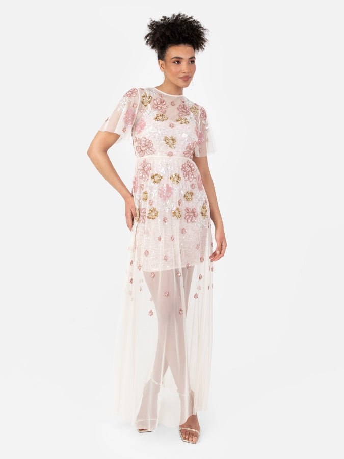 Maya 2 in 1 Floral Embellished Maxi Dress