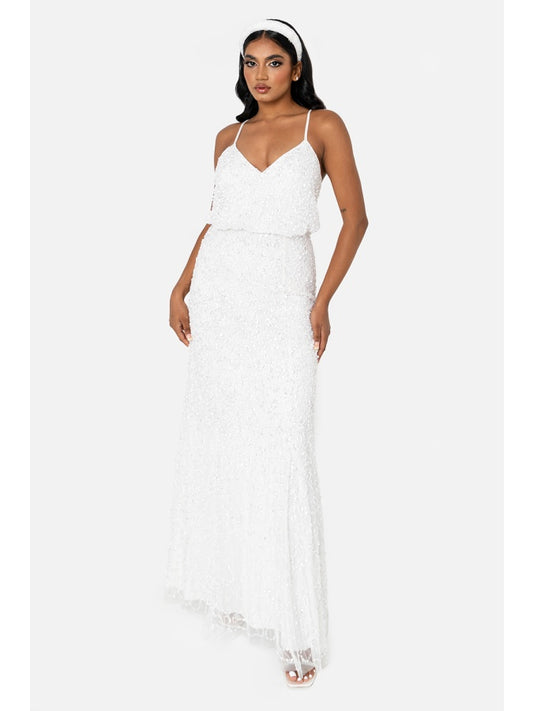 asos maya fully embellished bridal maxi dress in white price Maya Fully embellished bridal maxi dress in white