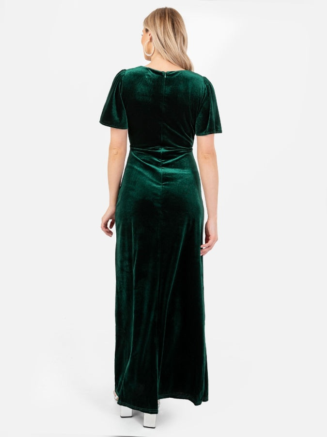 Maya Velvet Emerald Green Faux Wrap Maxi Dress Maya Deluxe Maya Velvet Emerald Green Faux Wrap Maxi Dress Maya Deluxe