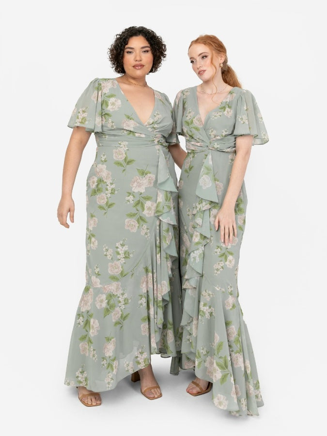 Anaya With Love Recycled Floral Ruffle Maxi Dress