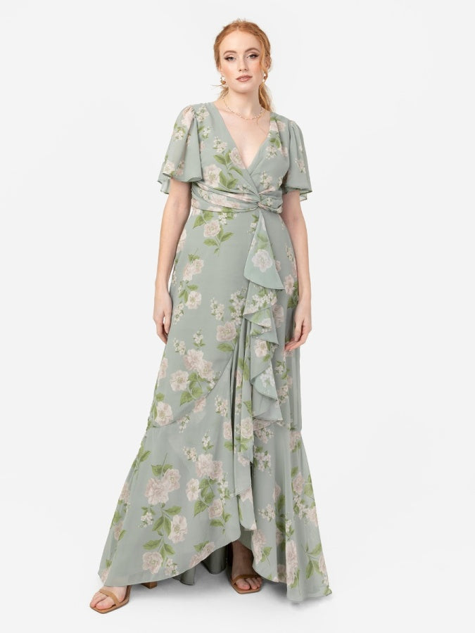Anaya With Love Recycled Floral Ruffle Maxi Dress
