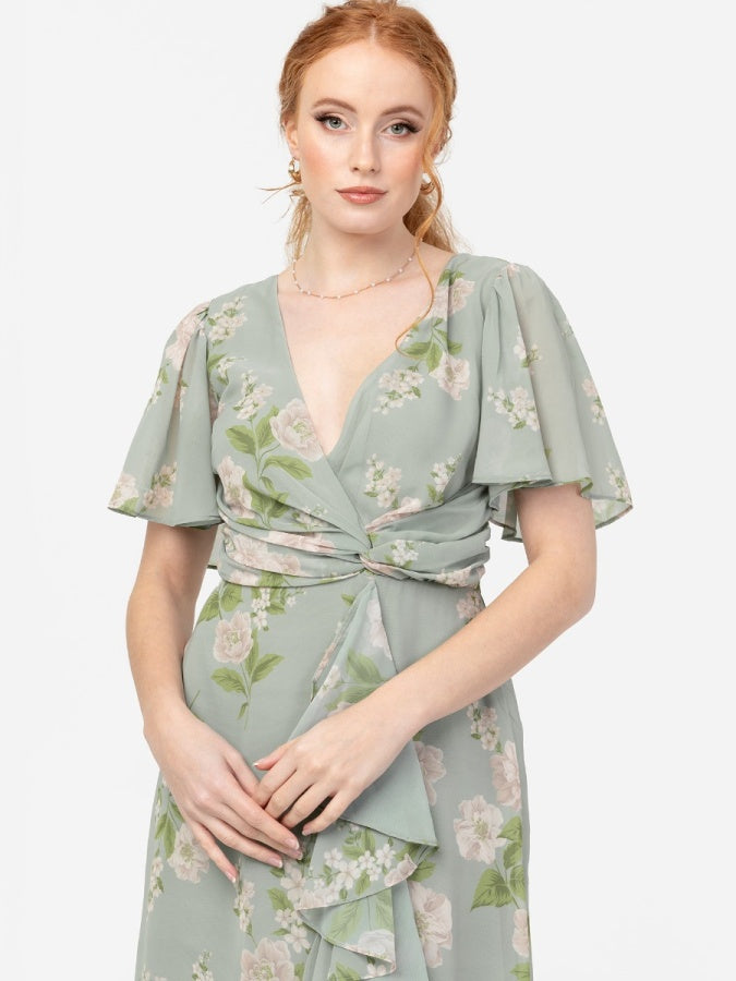 Anaya With Love Recycled Floral Ruffle Maxi Dress