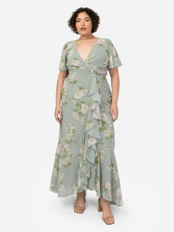 Anaya With Love Recycled Floral Ruffle Maxi Dress