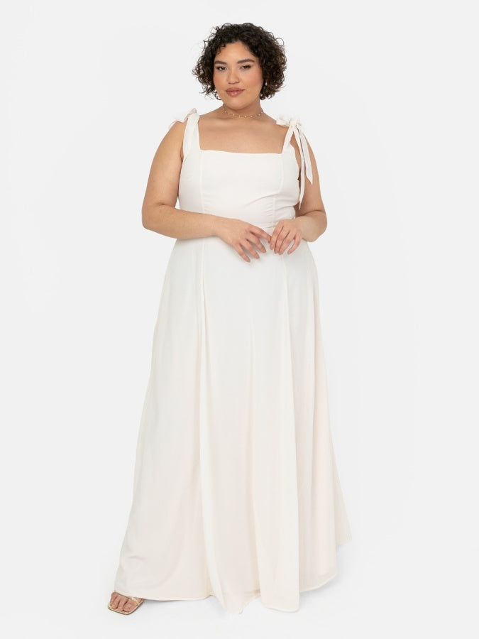 Anaya with Love Recycled Ivory Strappy Maxi Dress