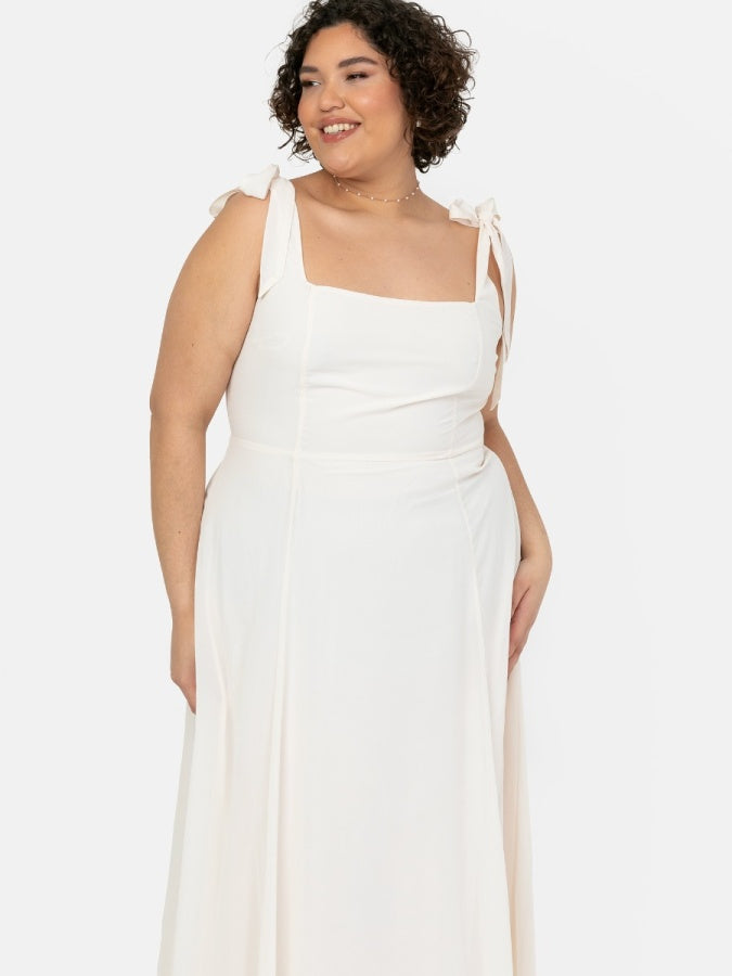 Anaya with Love Recycled Ivory Strappy Maxi Dress
