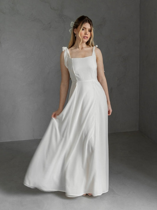 Anaya with Love Recycled Ivory Strappy Maxi Dress