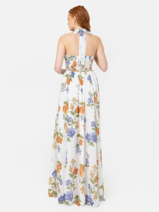 Anaya With Love Recycled Floral Self-Tie Halter Neck Maxi Dress