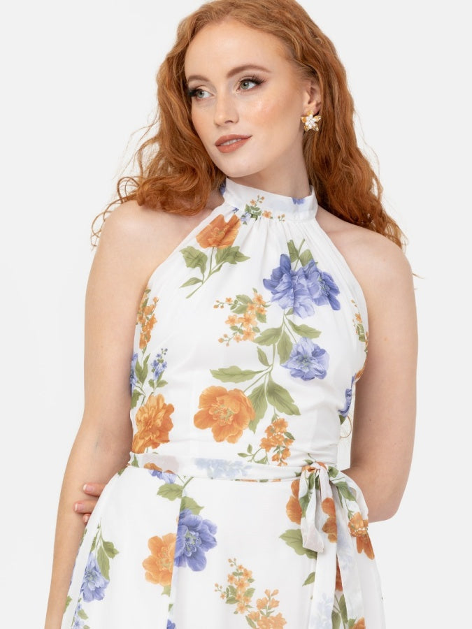 Anaya With Love Recycled Floral Self-Tie Halter Neck Maxi Dress