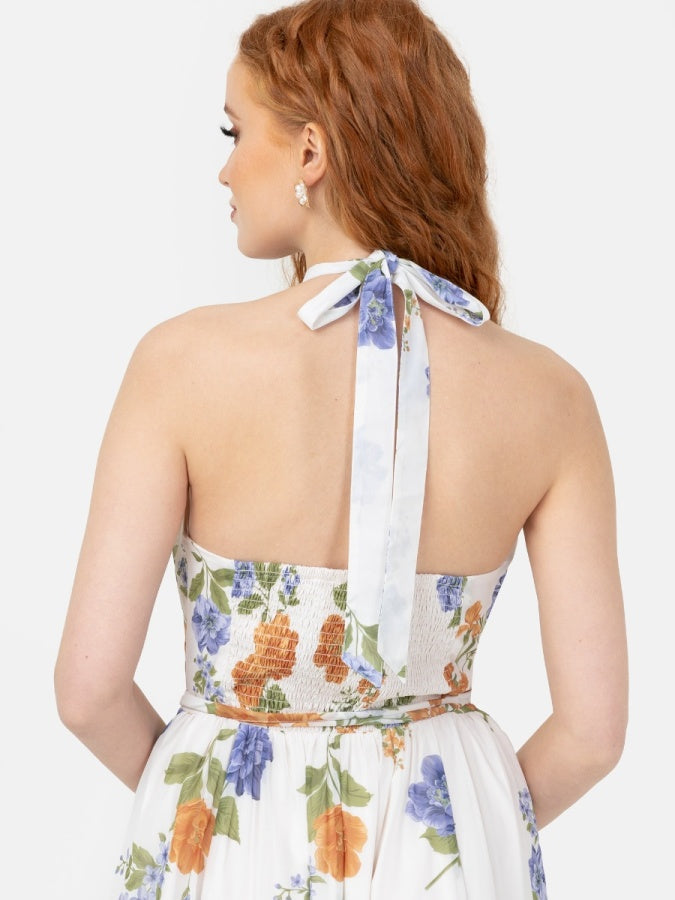 Anaya With Love Recycled Floral Self-Tie Halter Neck Maxi Dress