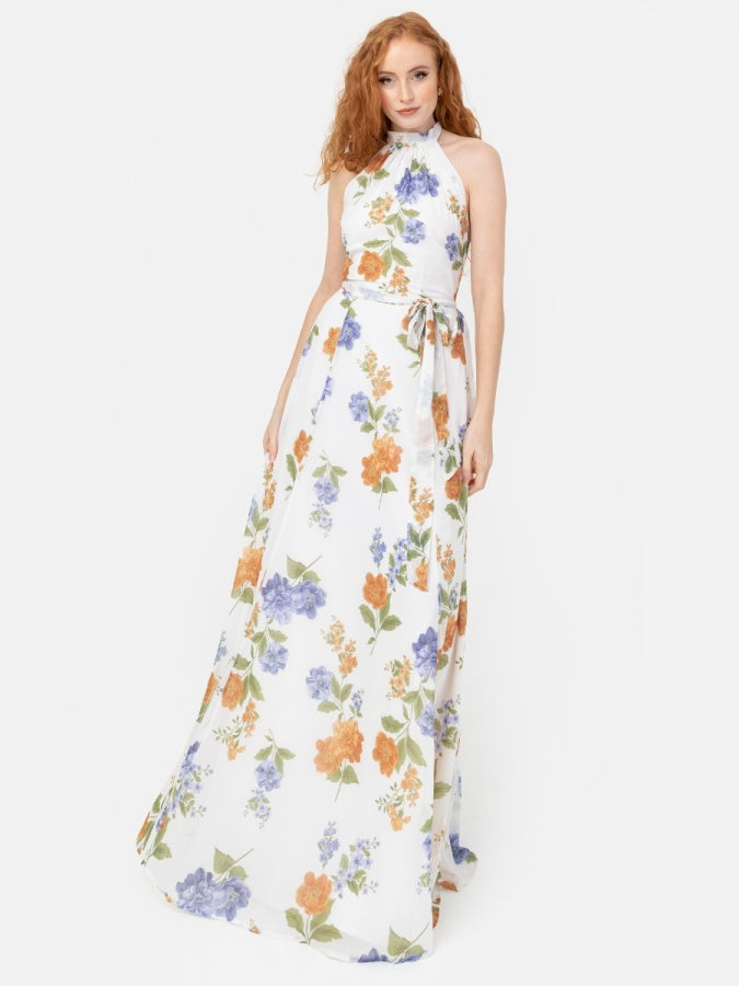 Anaya With Love Recycled Floral Self-Tie Halter Neck Maxi Dress