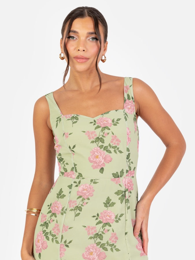 Anaya With Love Recycled Floral Print Strappy Maxi Dress with Skirt Split