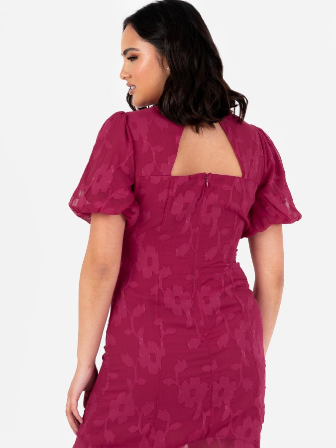 Anaya with Love Pink Floral Jacquard Maxi Dress