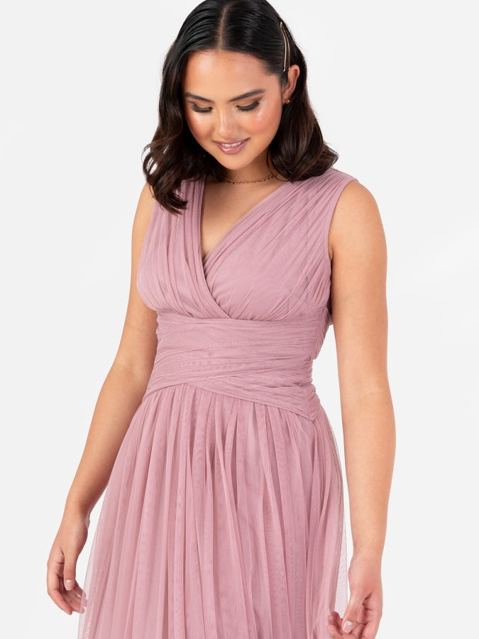 Anaya With Love Recycled Blush Pink Sleeveless V Neck Maxi Dress