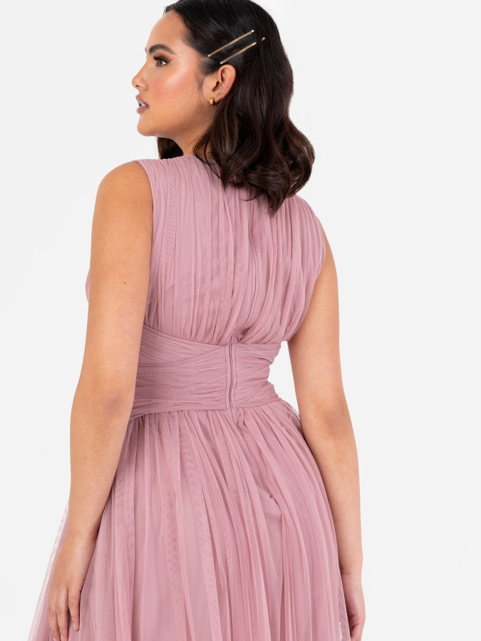 Anaya With Love Recycled Blush Pink Sleeveless V Neck Maxi Dress