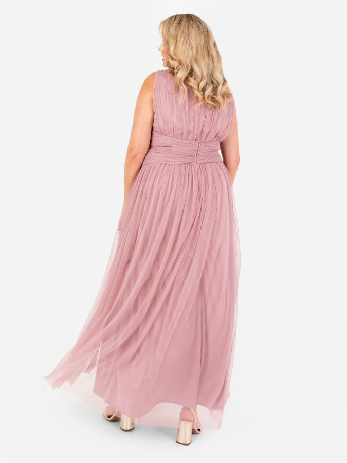 Anaya With Love Recycled Blush Pink Sleeveless V Neck Maxi Dress