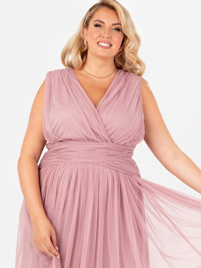 Anaya With Love Recycled Blush Pink Sleeveless V Neck Maxi Dress